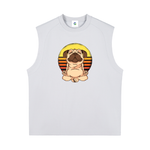 Funny Zen Dog Retro Sunset Men's Graphic Tank Top