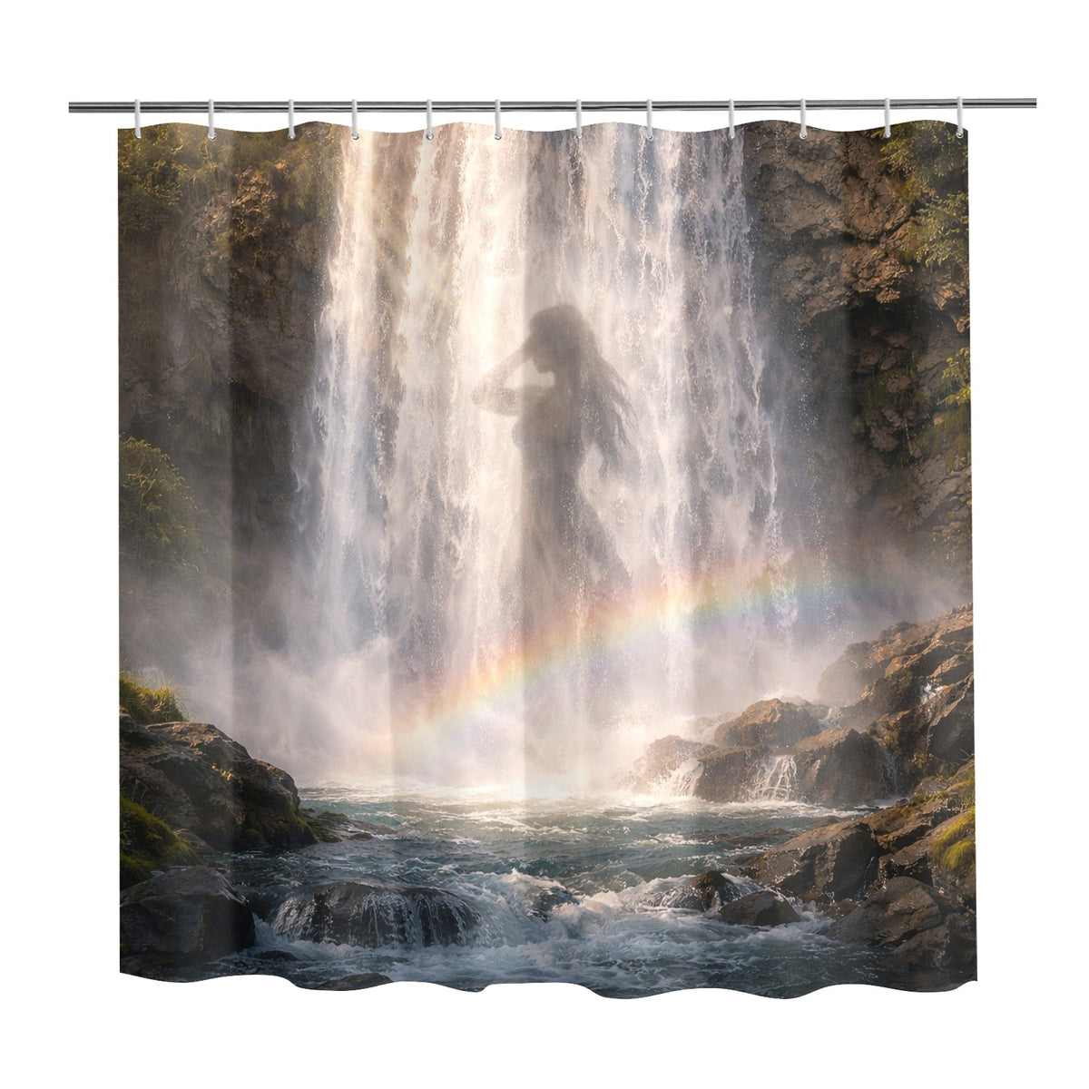 Mystical Waterfall Goddess Shower Curtain 