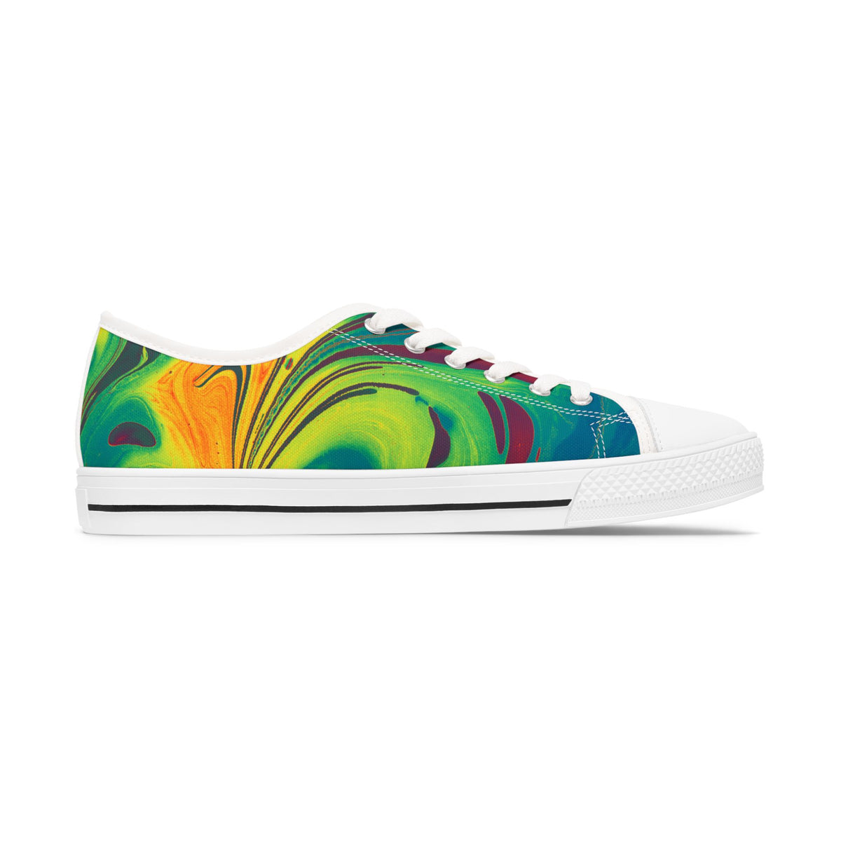 Colorful marbled sneaker on a white background