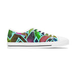 Colorful sneaker with abstract pattern on a white background