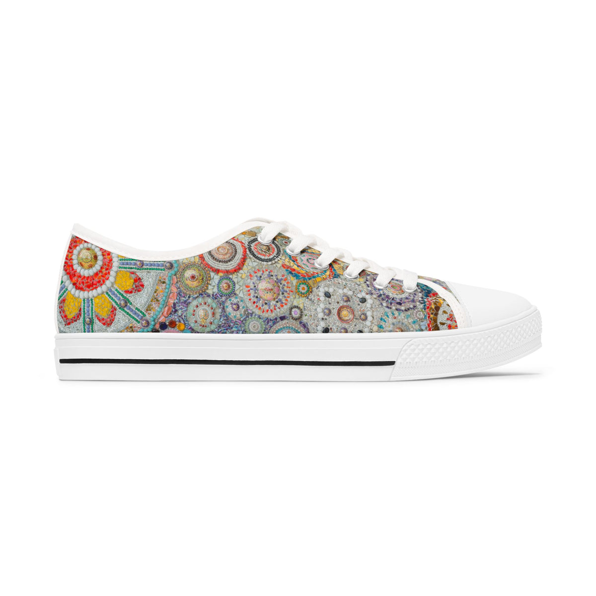 Colorful patterned sneaker on a white background