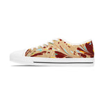 Sneaker with a colorful marbled pattern on a white background