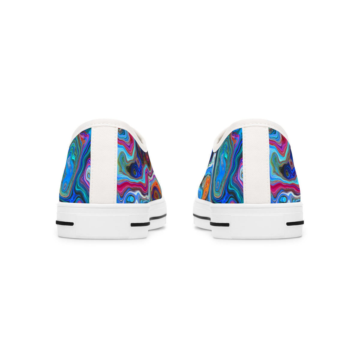 Abstract Blue Agate Women's Low Top Canvas Sneakers