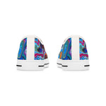 Abstract Blue Agate Women's Low Top Canvas Sneakers
