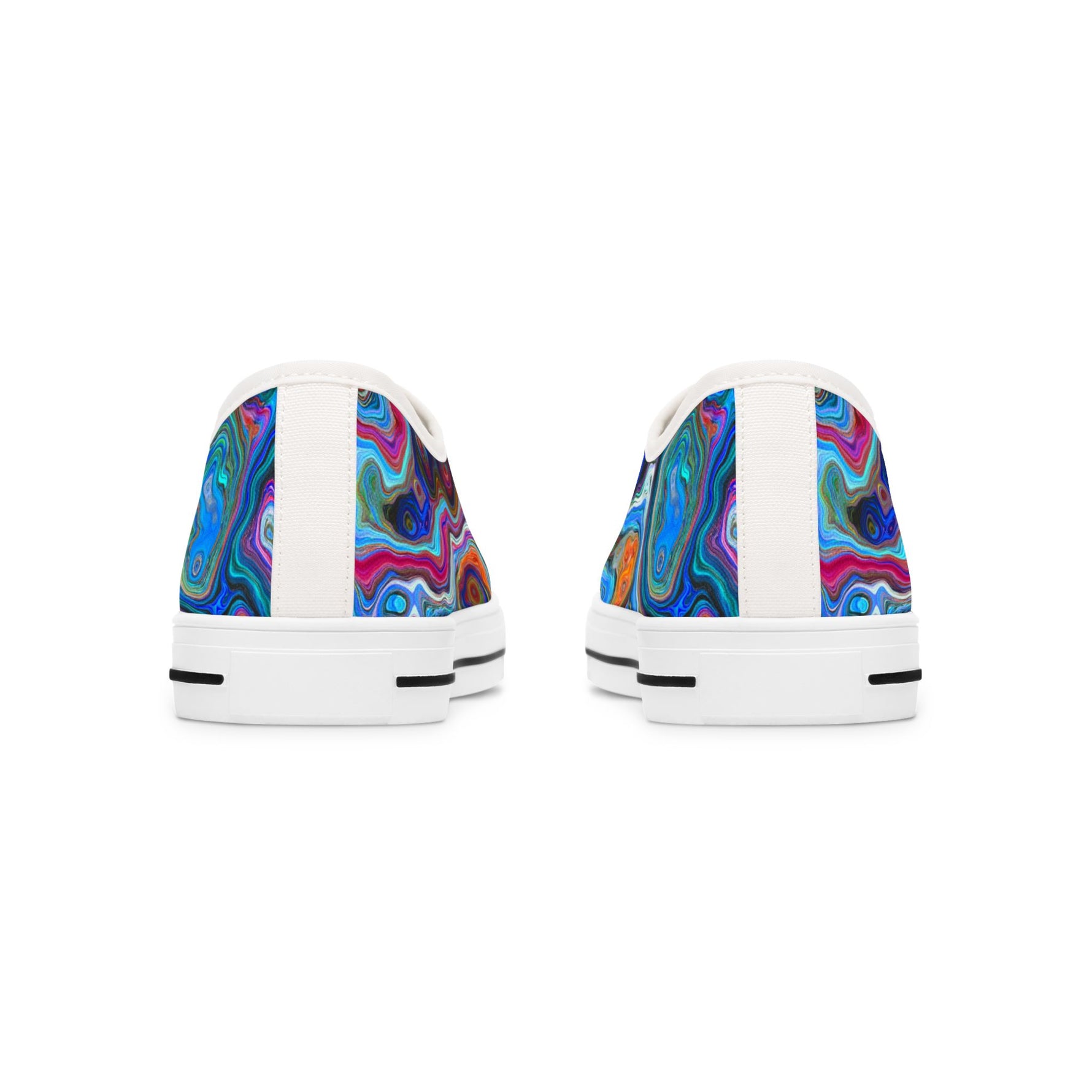 Abstract Blue Agate Women's Low Top Canvas Sneakers