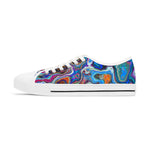 Colorful tie-dye patterned sneaker on a white background