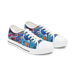 Abstract Blue Agate Women's Low Top Canvas Sneakers