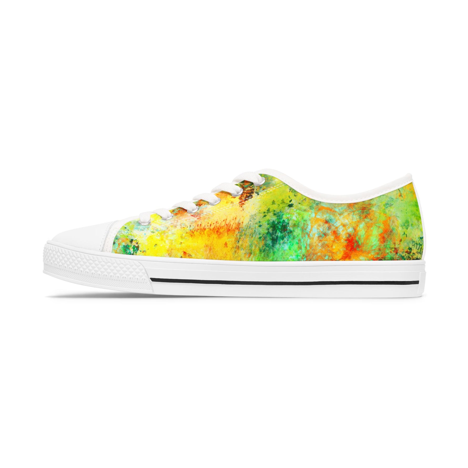Colorful tie-dye sneaker on a white background