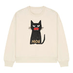 Grumpy Black Cat "Miou" Women's Sweatshirt
