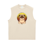 Funny Zen Dog Retro Sunset Men's Graphic Tank Top