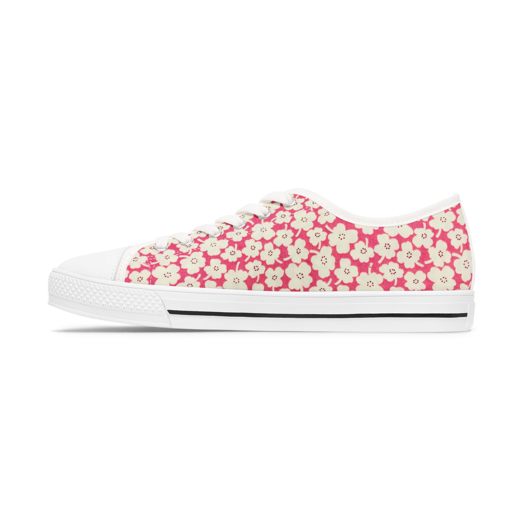 Floral patterned sneaker on a white background