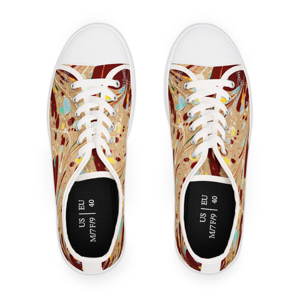 Abstract Marble Art Women’s Low Top Canvas Sneakers