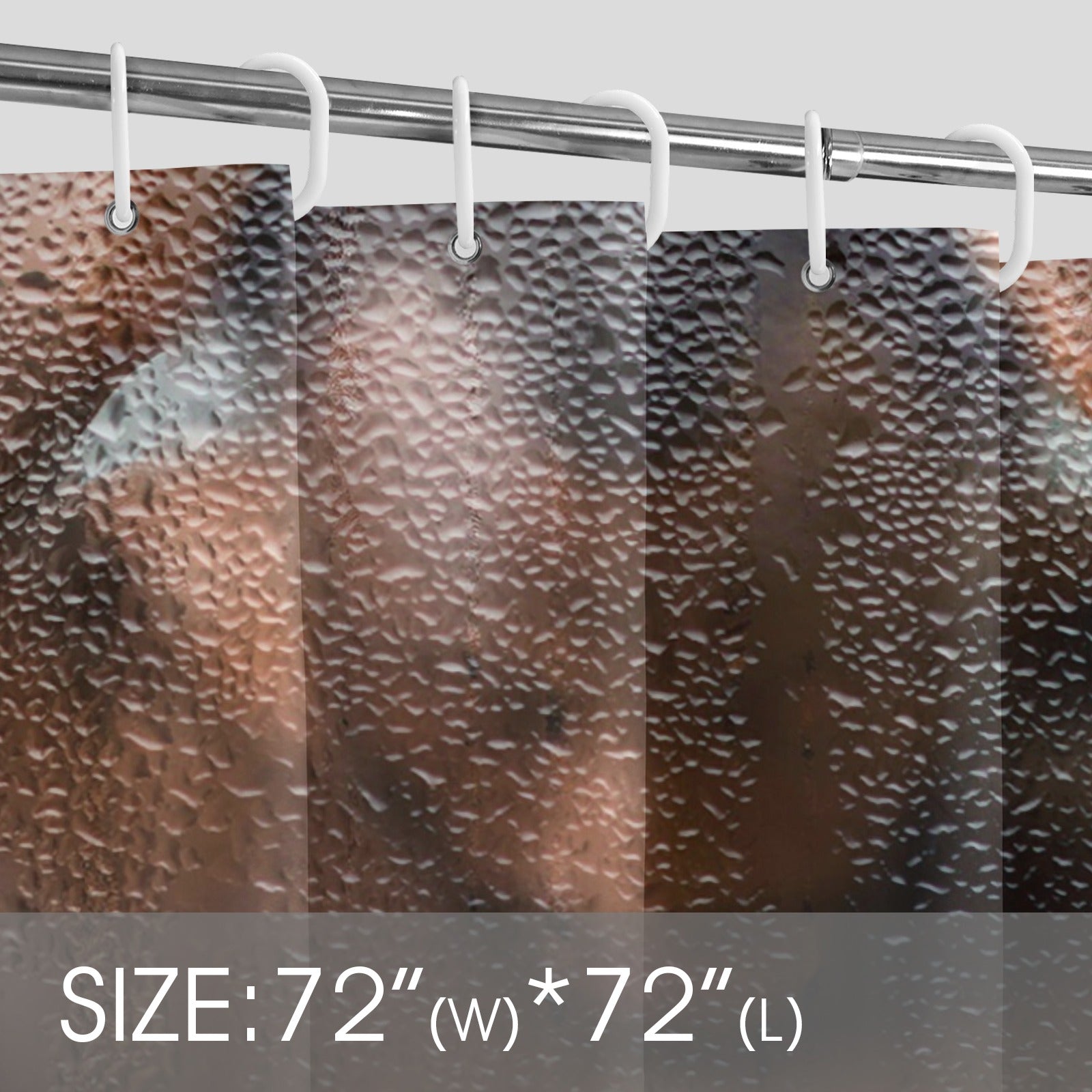 Steamy Glass Effect Man's Silhouette Shower Curtain