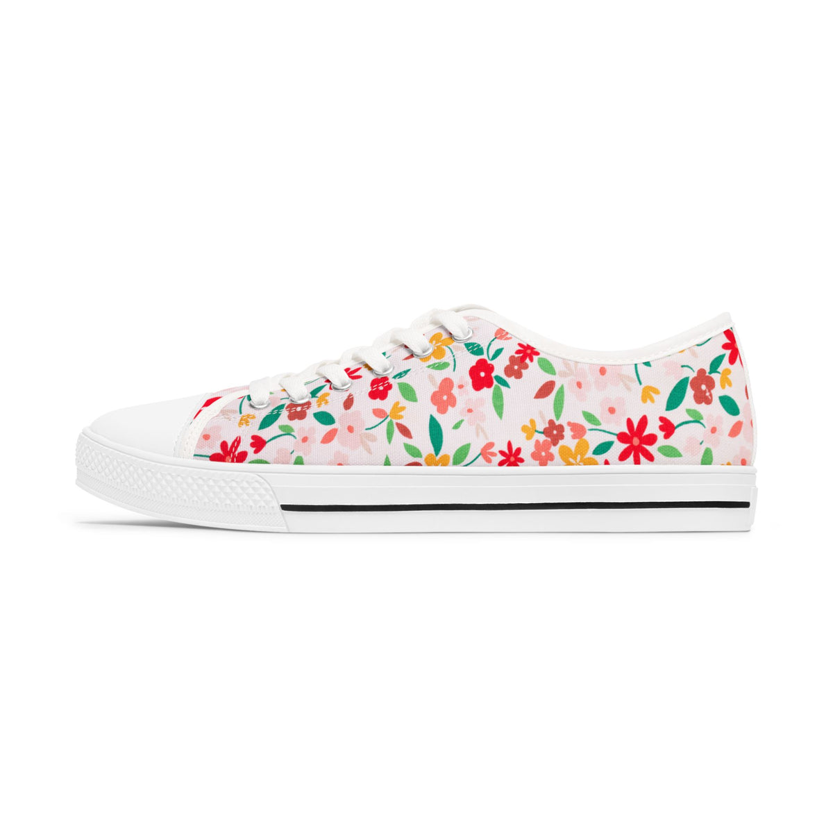 womens Floral-patterned sneaker on a white background