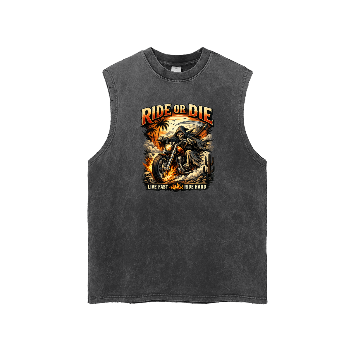 Live Fast Ride Hard Motorcycle Tank Top for Men