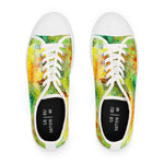 Colorful sneakers with a abstract pattern on a white background