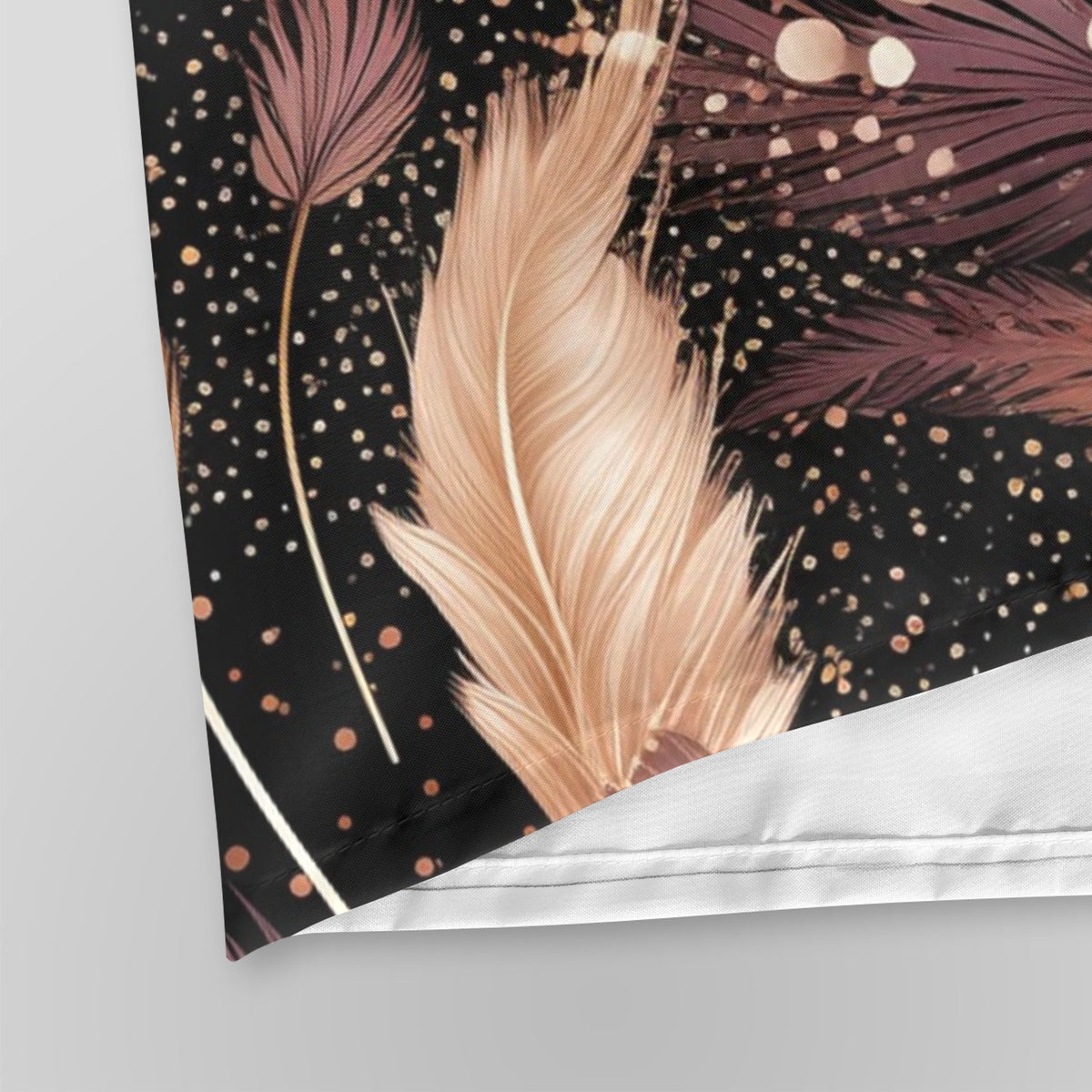 Boho Abstract Feather Pattern Shower Curtain 