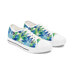 Pair of women's sneakers with a colorful floral pattern on a white background