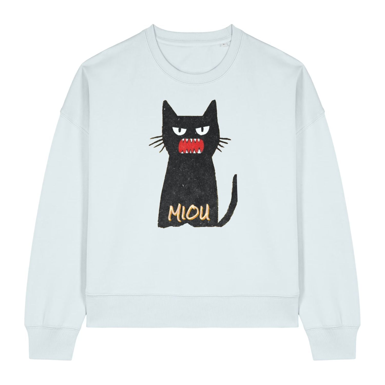 Grumpy Black Cat "Miou" Women's Sweatshirt