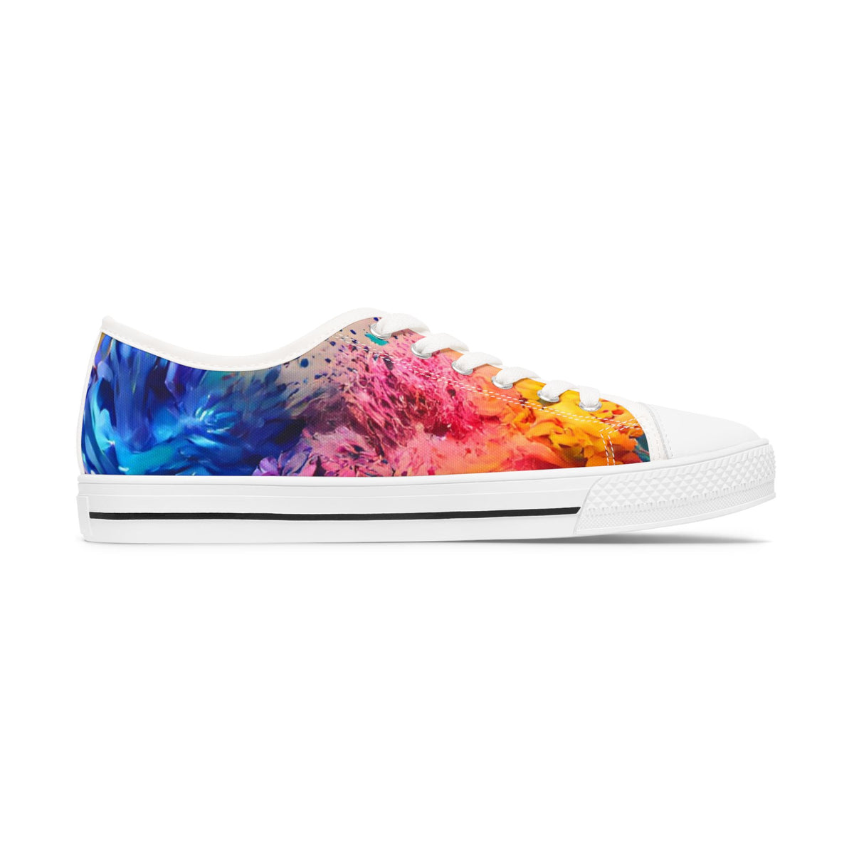Colorful tie-dye sneaker on a white background