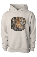 Men's Beige hoodie with a tiger graphic on a white background