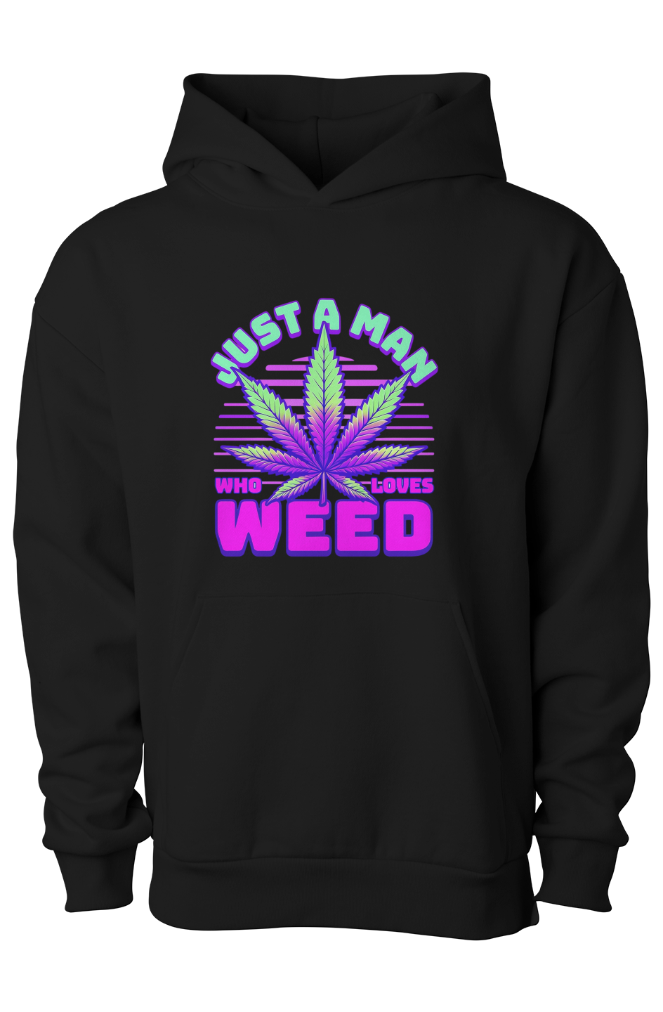 Retro 80s Vibe Weed Leaf Men's Hoodie
