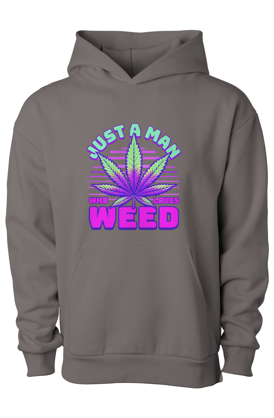 Retro 80s Vibe Weed Leaf Men's Hoodie