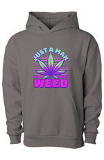 Retro 80s Vibe Weed Leaf Men's Hoodie