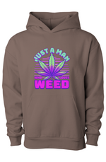 Retro 80s Vibe Weed Leaf Men's Hoodie