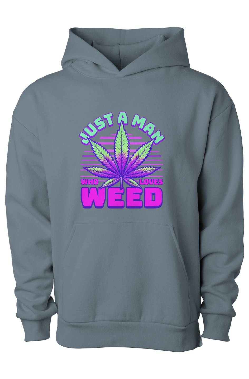 Retro 80s Vibe Weed Leaf Men's Hoodie