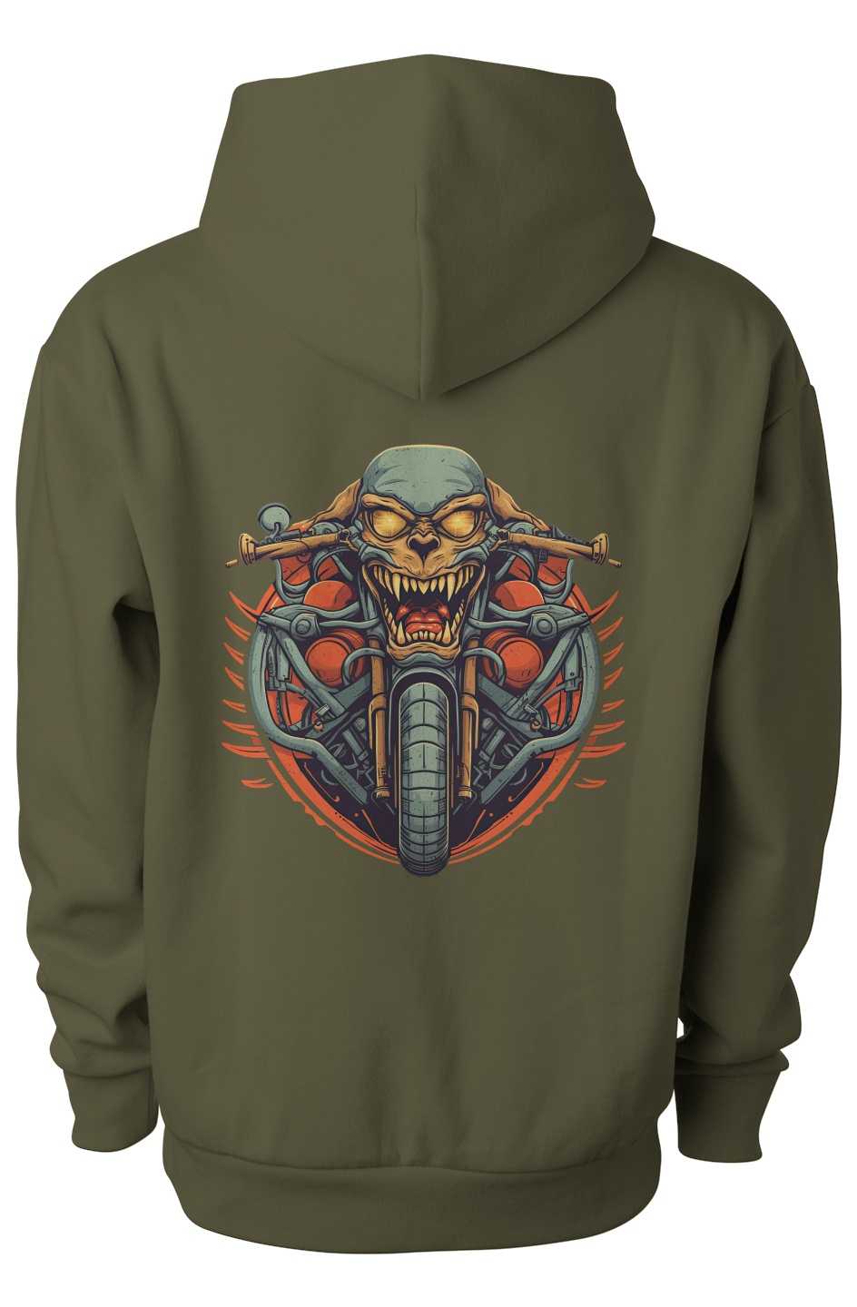 Tattoo-Style Skeleton Rider Men's Graphic Hoodie