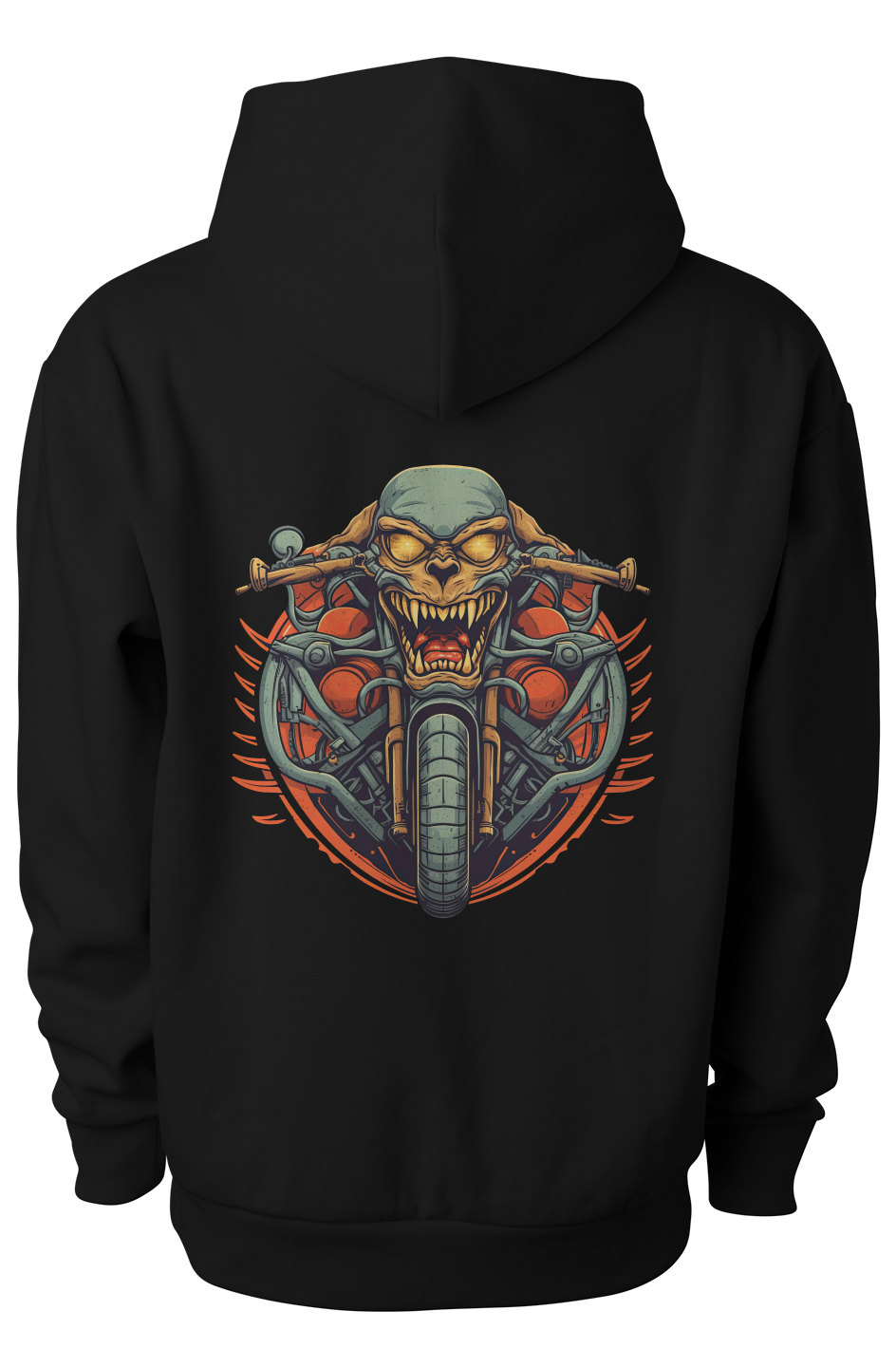 Tattoo-Style Skeleton Rider Men's Graphic Hoodie