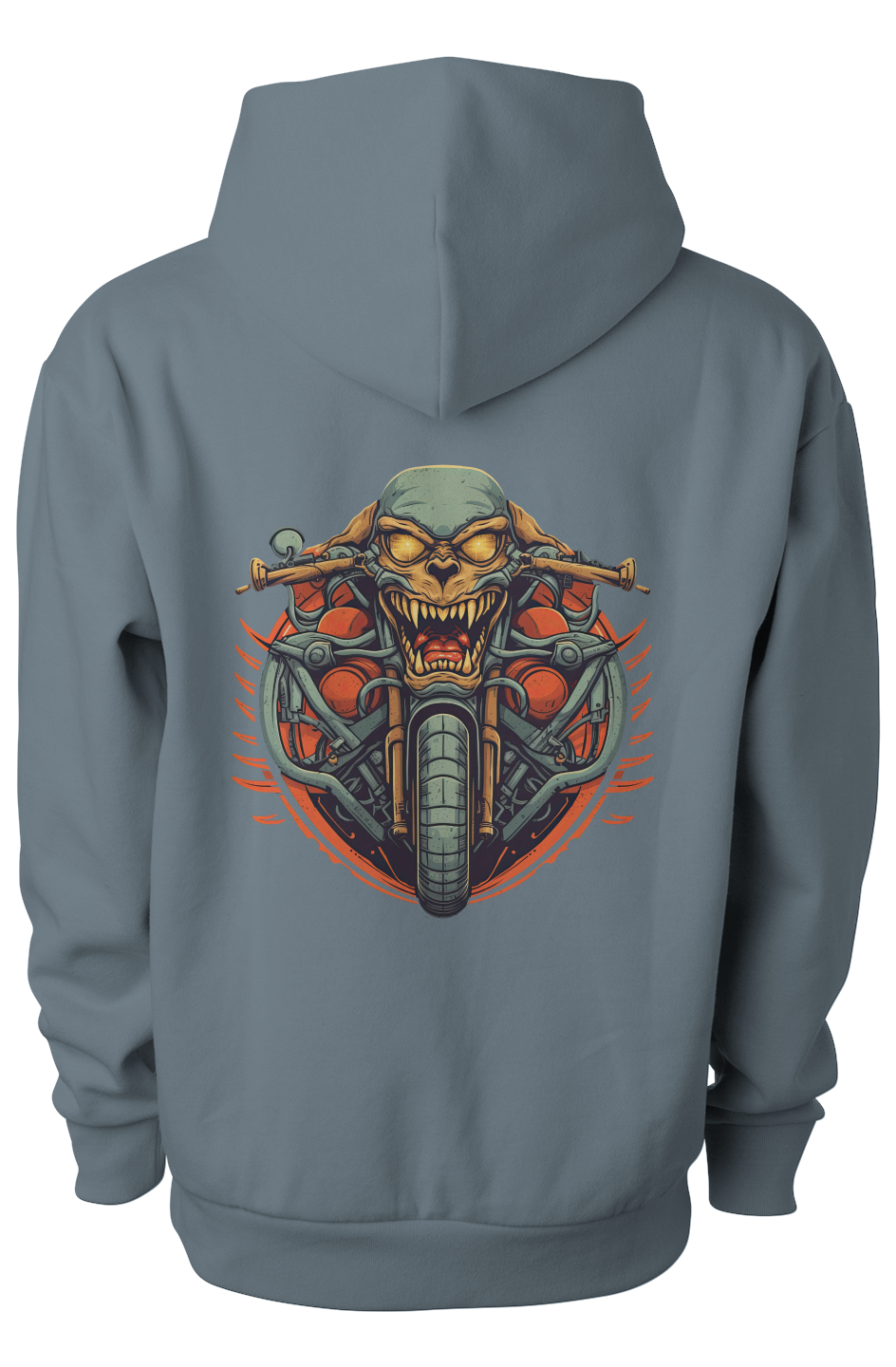 Tattoo-Style Skeleton Rider Men's Graphic Hoodie