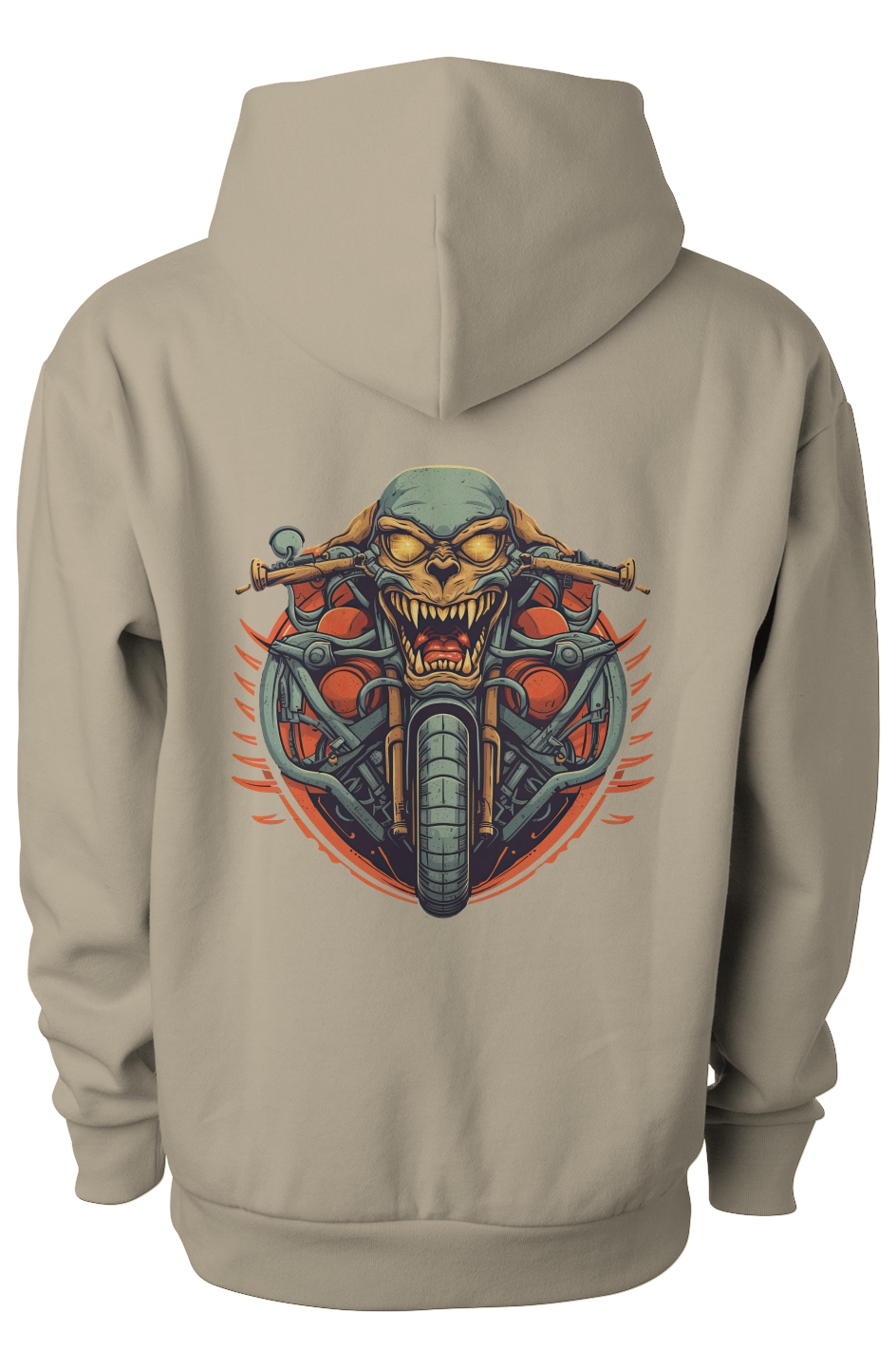 Tattoo-Style Skeleton Rider Men's Graphic Hoodie