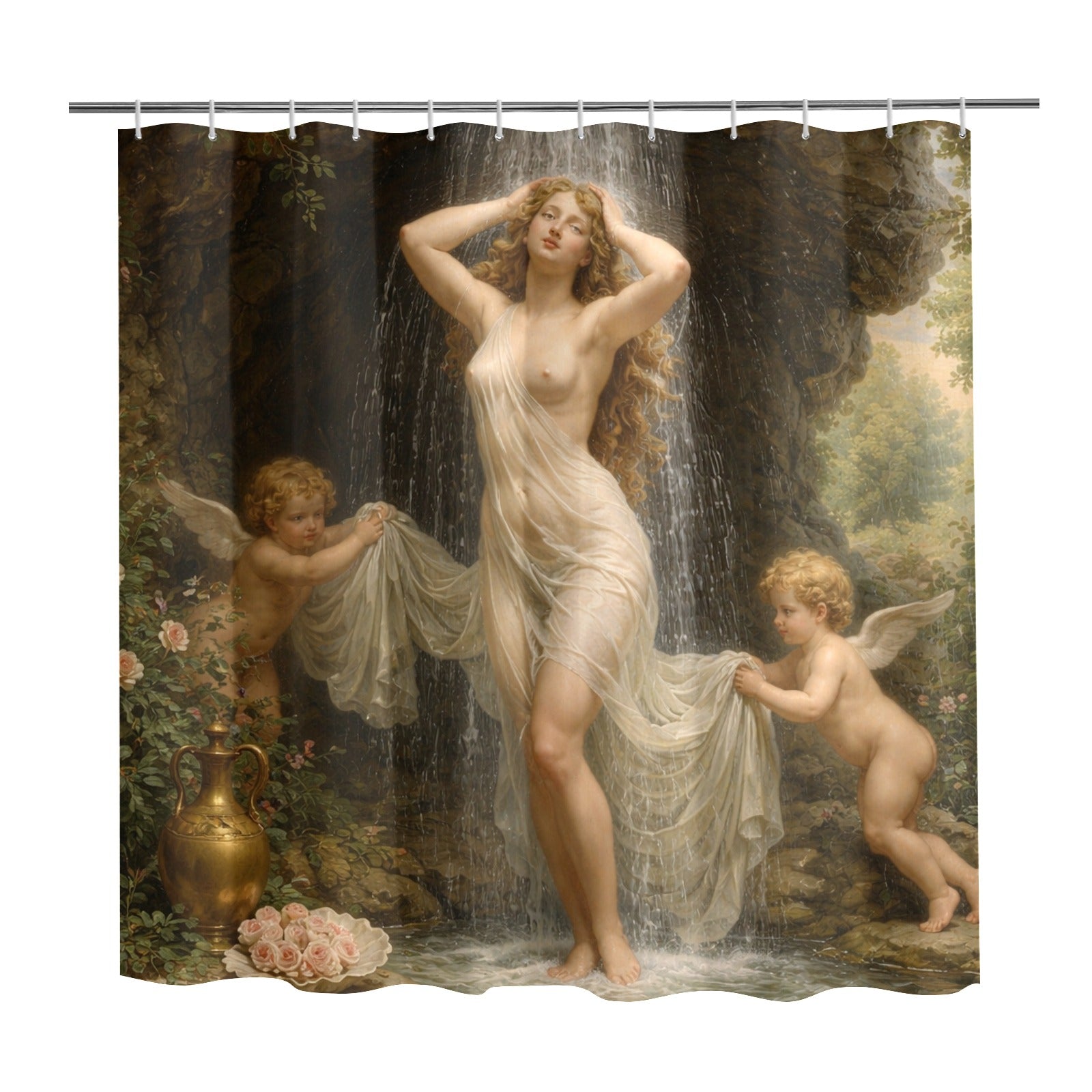 Classic Antique Nude Art Bath Curtain 