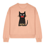 Stanley/Stella Beige sweatshirt with a black cat graphic and 'MIOU' text on a white background