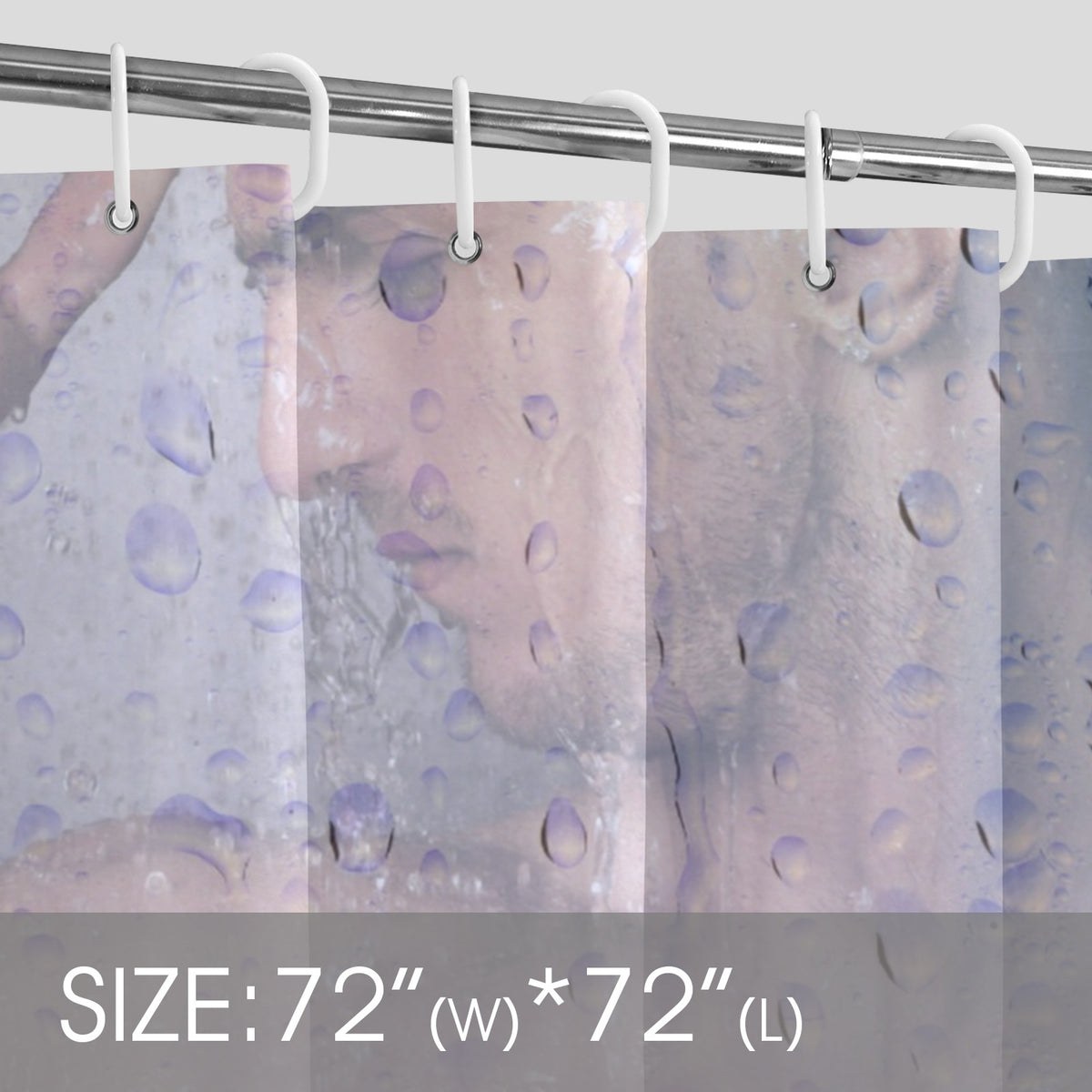 Misty Glass Male Silhouette Shower Curtain