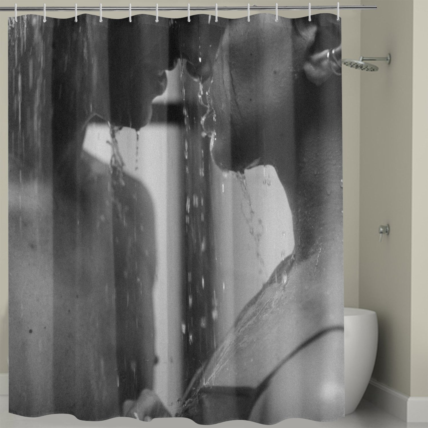 Romantic Couple Kissing Shower Curtain 