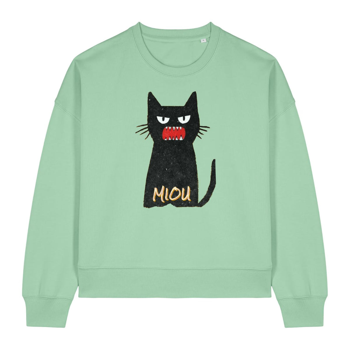 Grumpy Black Cat "Miou" Women's Sweatshirt