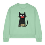 Grumpy Black Cat "Miou" Women's Sweatshirt