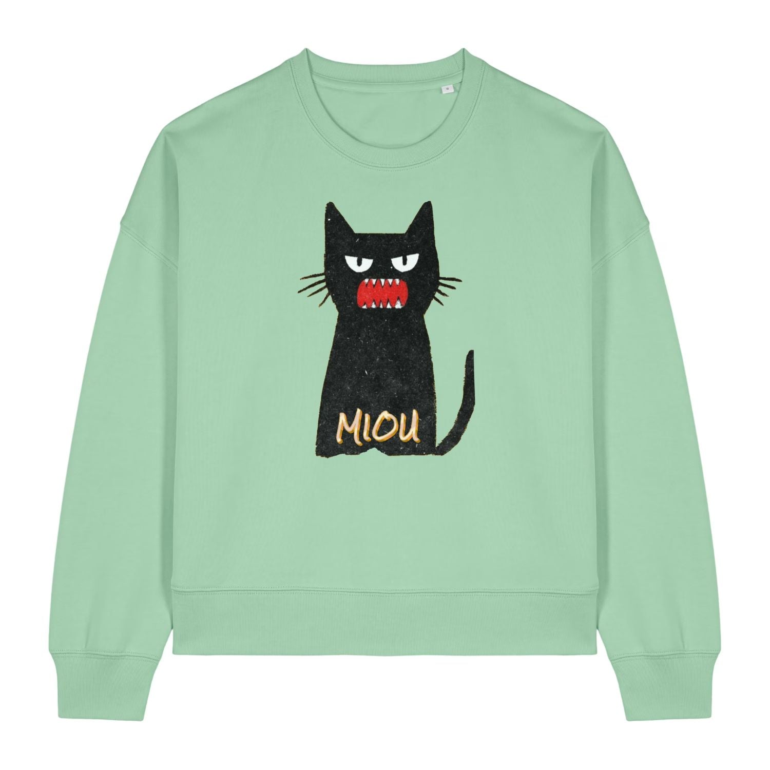 Grumpy Black Cat "Miou" Women's Sweatshirt