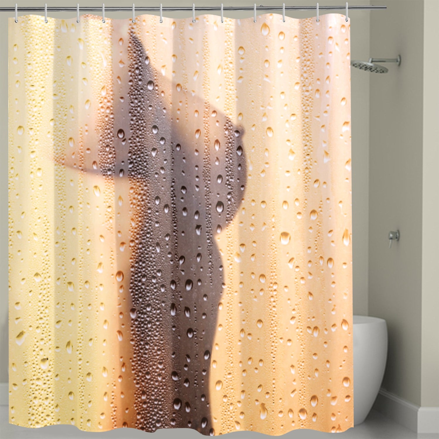 Steamy Shower Woman Silhouette Shower Curtain