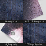 Textured fabric with waterproof and anti-mildew properties, displayed against a white background.
