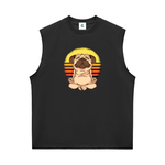Funny Zen Dog Retro Sunset Men's Graphic Tank Top