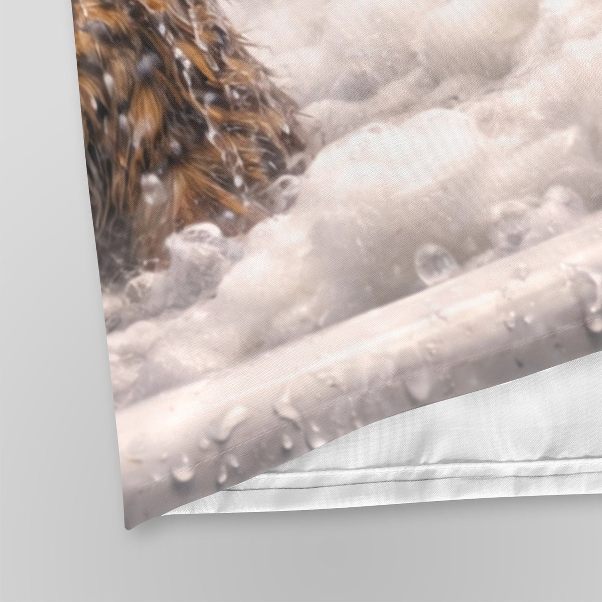 Funny Cute Sad Wet Cat Shower Curtain 