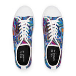 Abstract Blue Agate Women's Low Top Canvas Sneakers