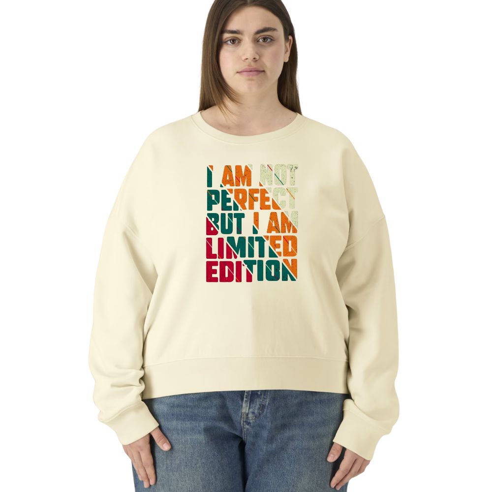 I Am Not Perfect Retro Graphic Organic Cotton Women's Sweatshirt