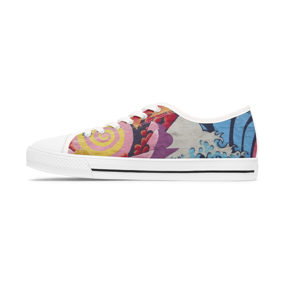Colorful sneaker with abstract pattern on a white background