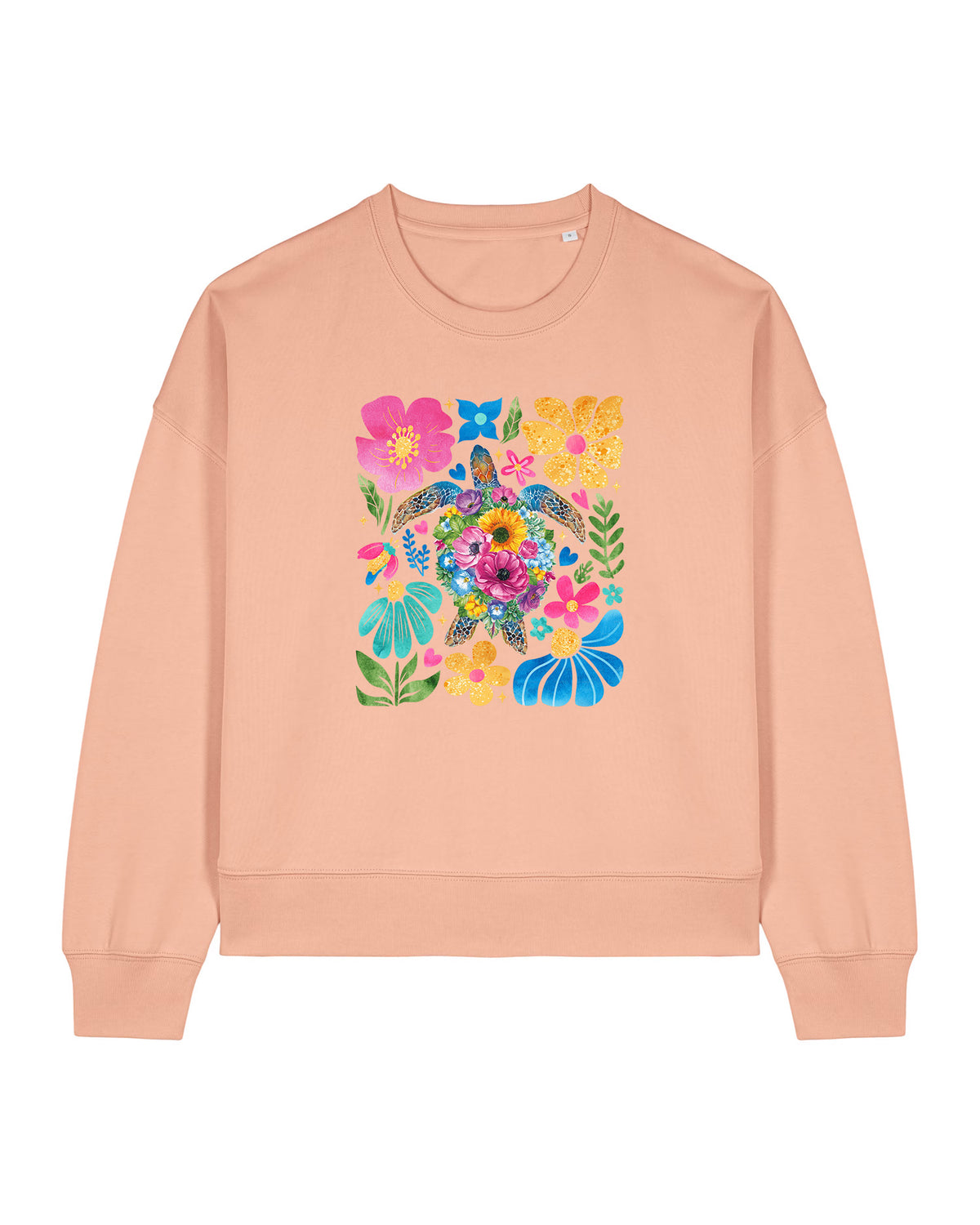 Groovy Floral Sea Turtle Ladies' Sweatshirt