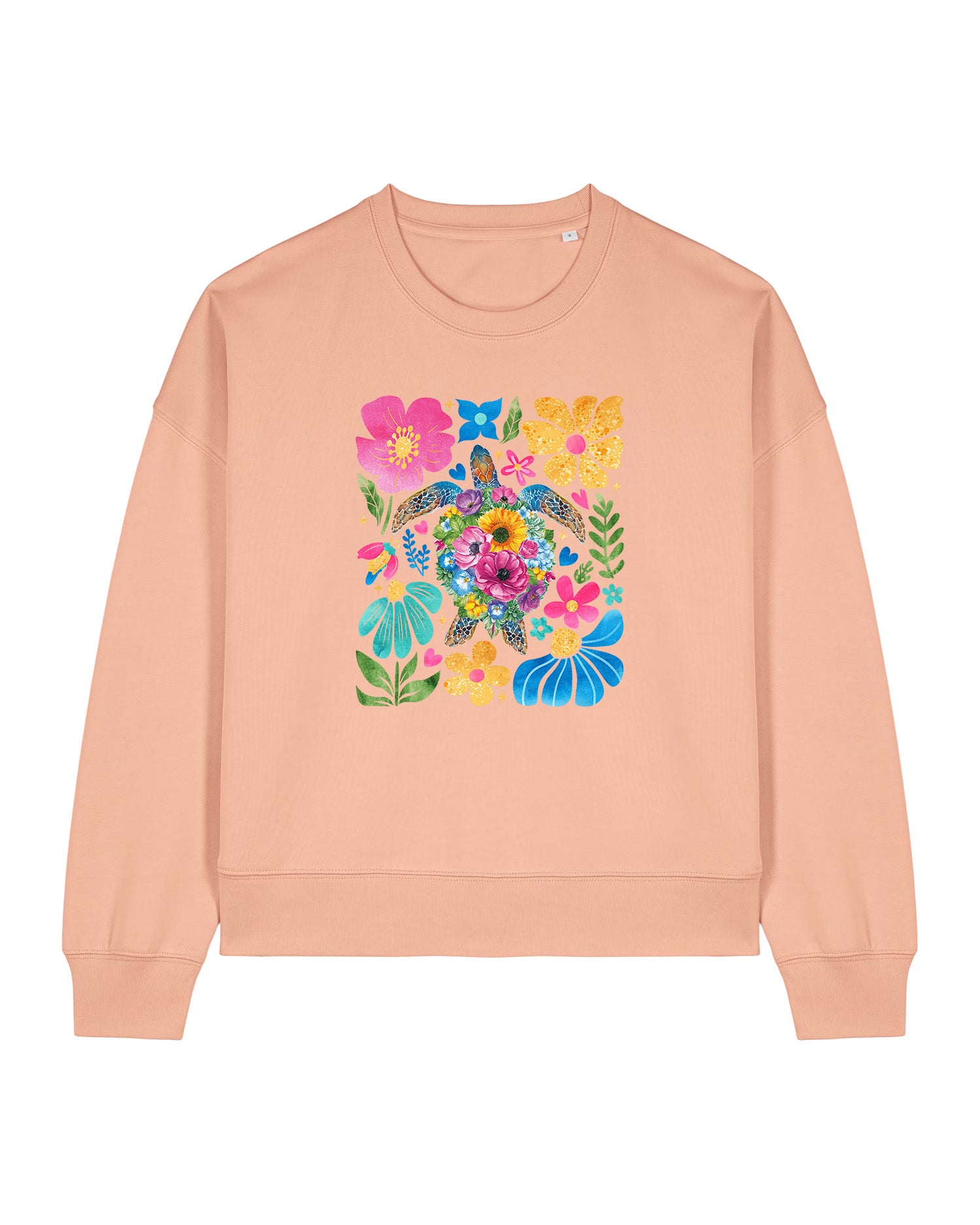 Groovy Floral Sea Turtle Ladies' Sweatshirt